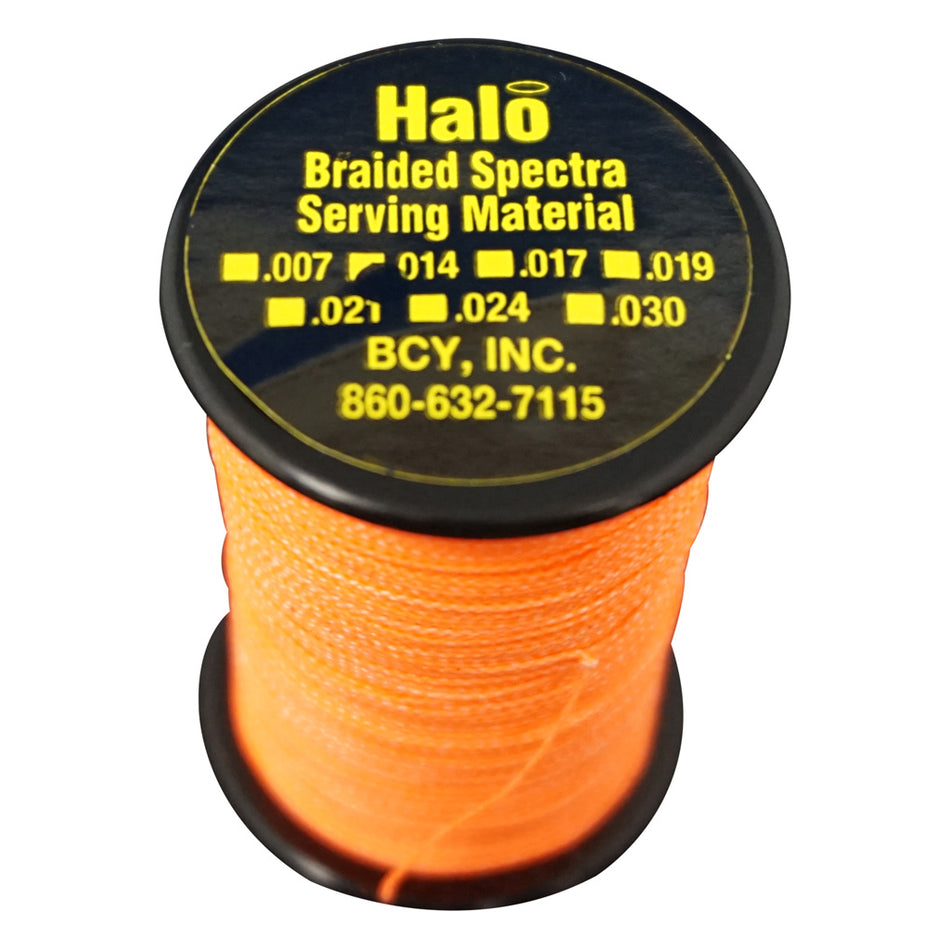 BCY Halo Braided Spectra Bowstring Serving Neon Orange .014 120 yds.