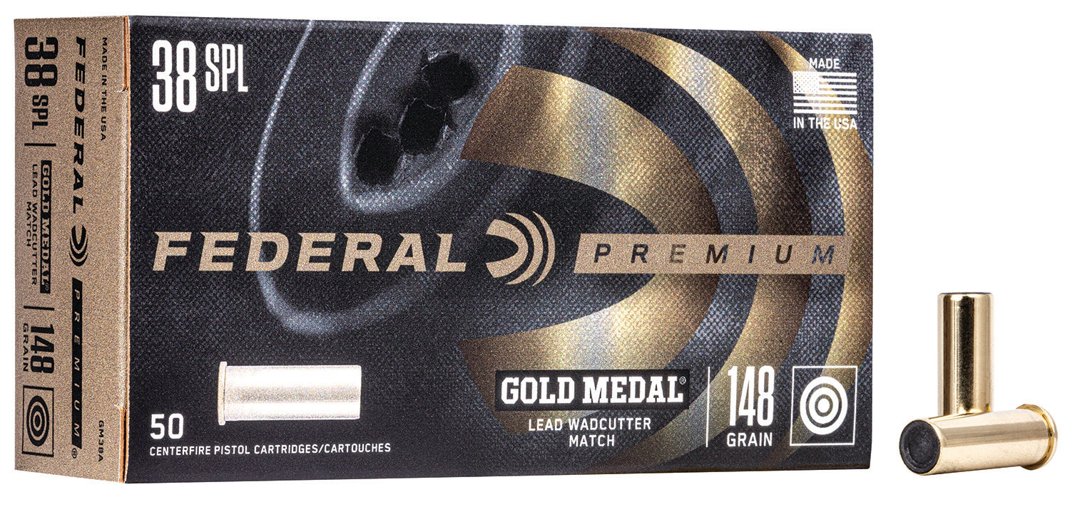Federal Premium Gold Medal .38 Special 148 gr Wadcutter ammo