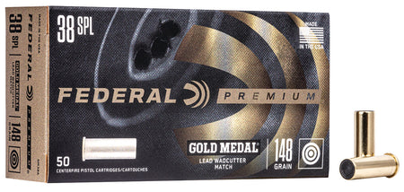 Federal Premium Gold Medal .38 Special 148 gr Wadcutter ammo