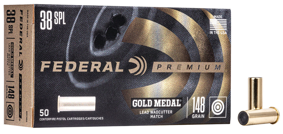 Federal Premium Gold Medal .38 Special 148 gr Wadcutter ammo