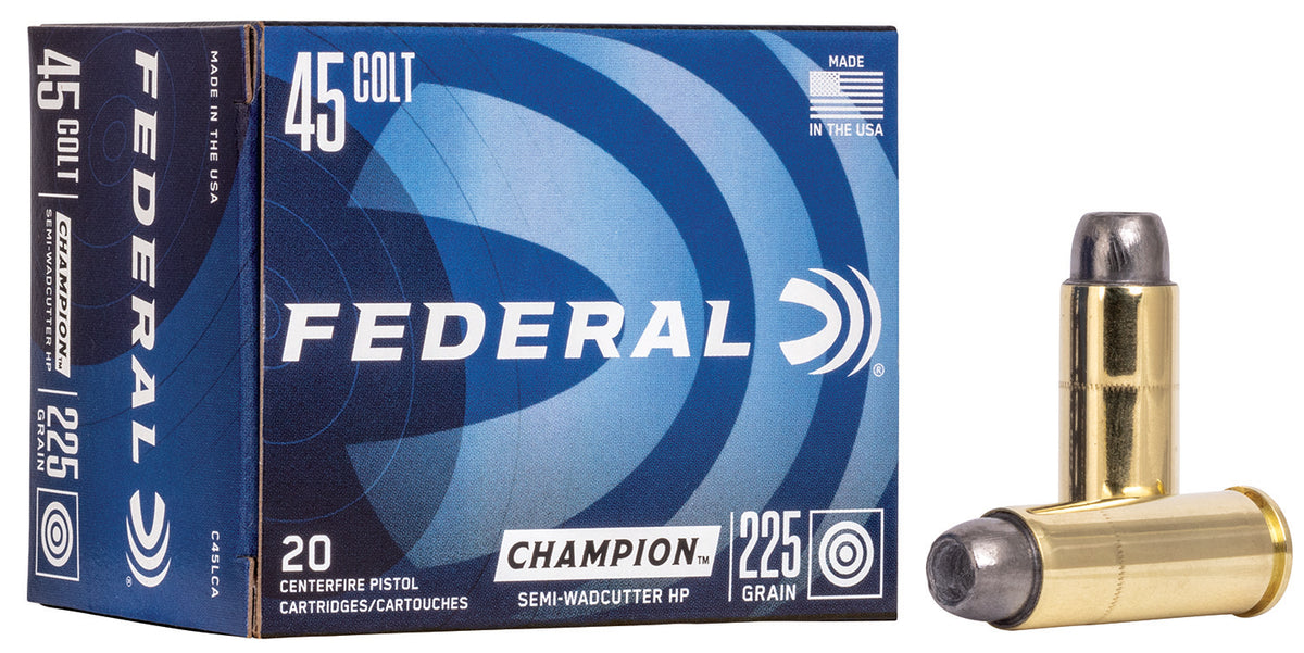 Federal C45LCA Champion Training Semi Wadcutter Hollow Point  225 Grain .45 Long Colt