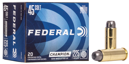 Federal C45LCA Champion Training Semi Wadcutter Hollow Point  225 Grain .45 Long Colt