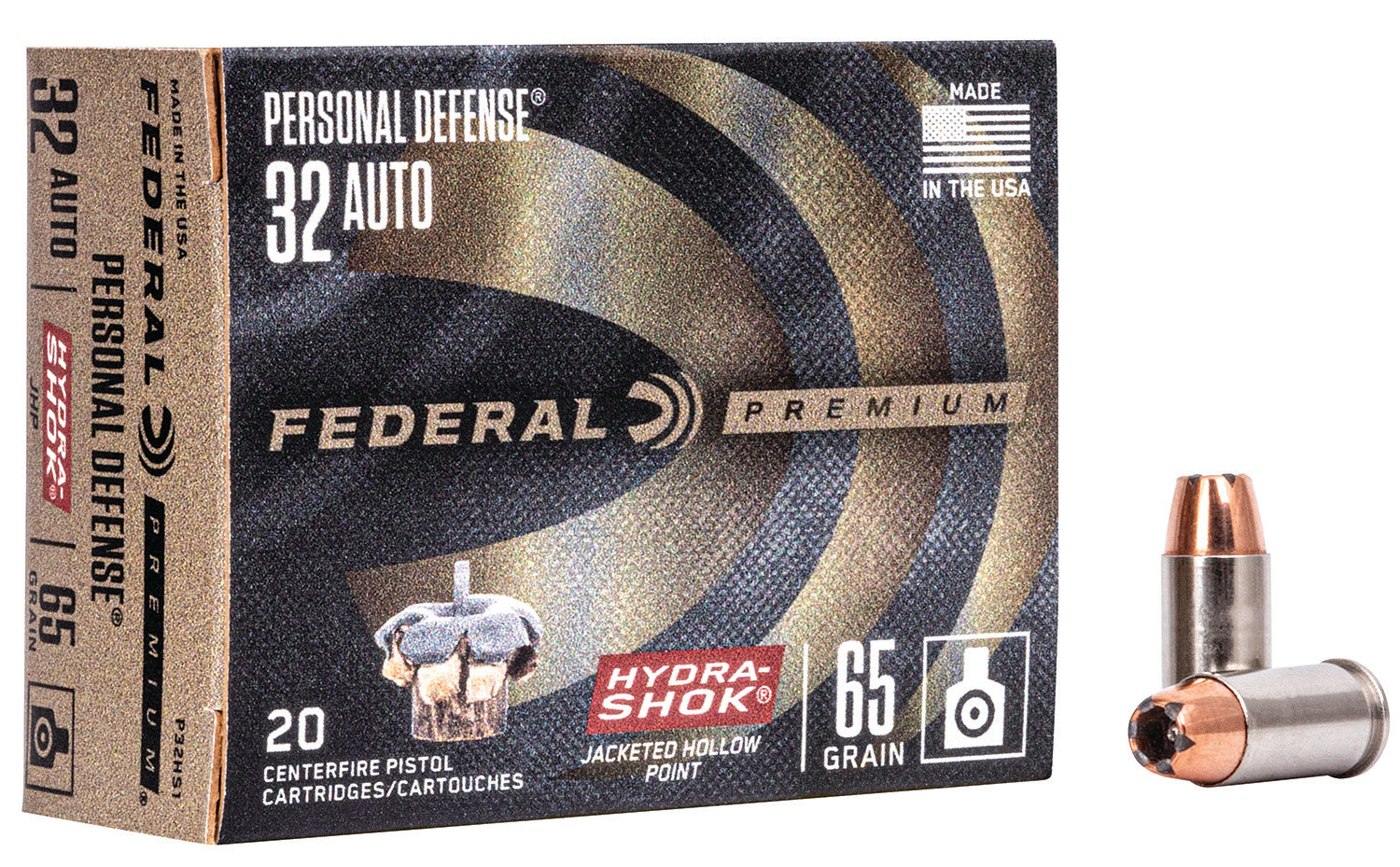 Federal Premium Personal Defense .32 ACP 65 gr JHP ammo