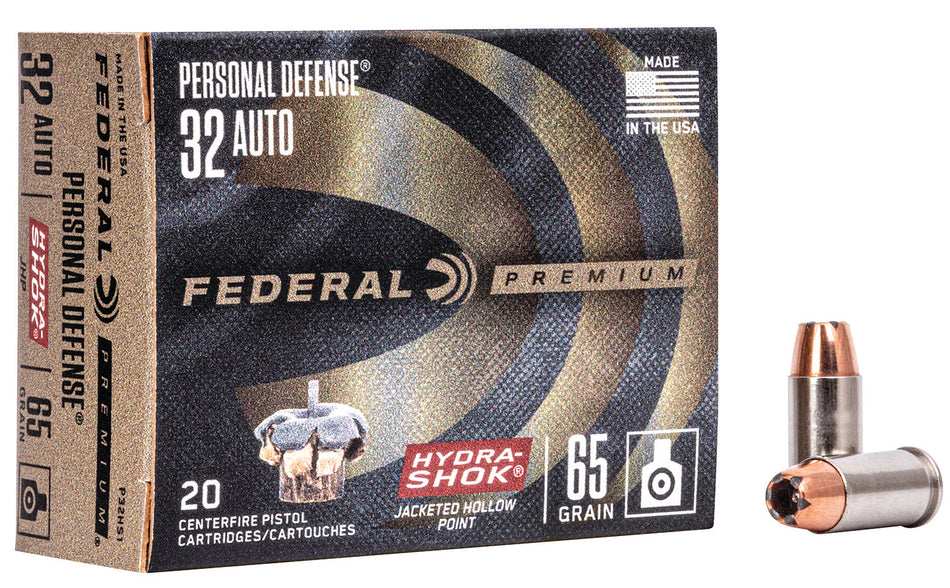 Federal Premium Personal Defense .32 ACP 65 gr JHP ammo