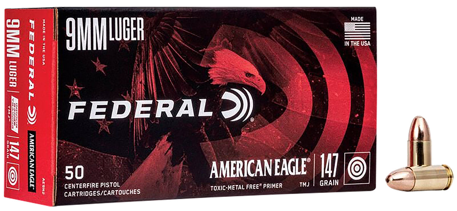 American Eagle AE9N2  Total Metal Jacket TMJ 147 Grain 9mm Luger/Parabellum