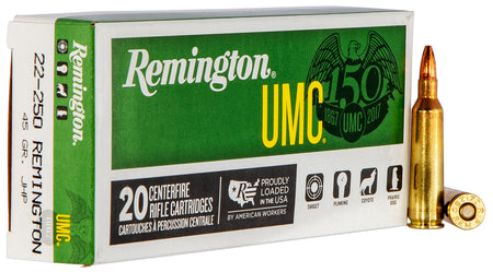 Remington 23750 UMC Jacketed Hollow Point JHP 45 Grain .22-250 Remington