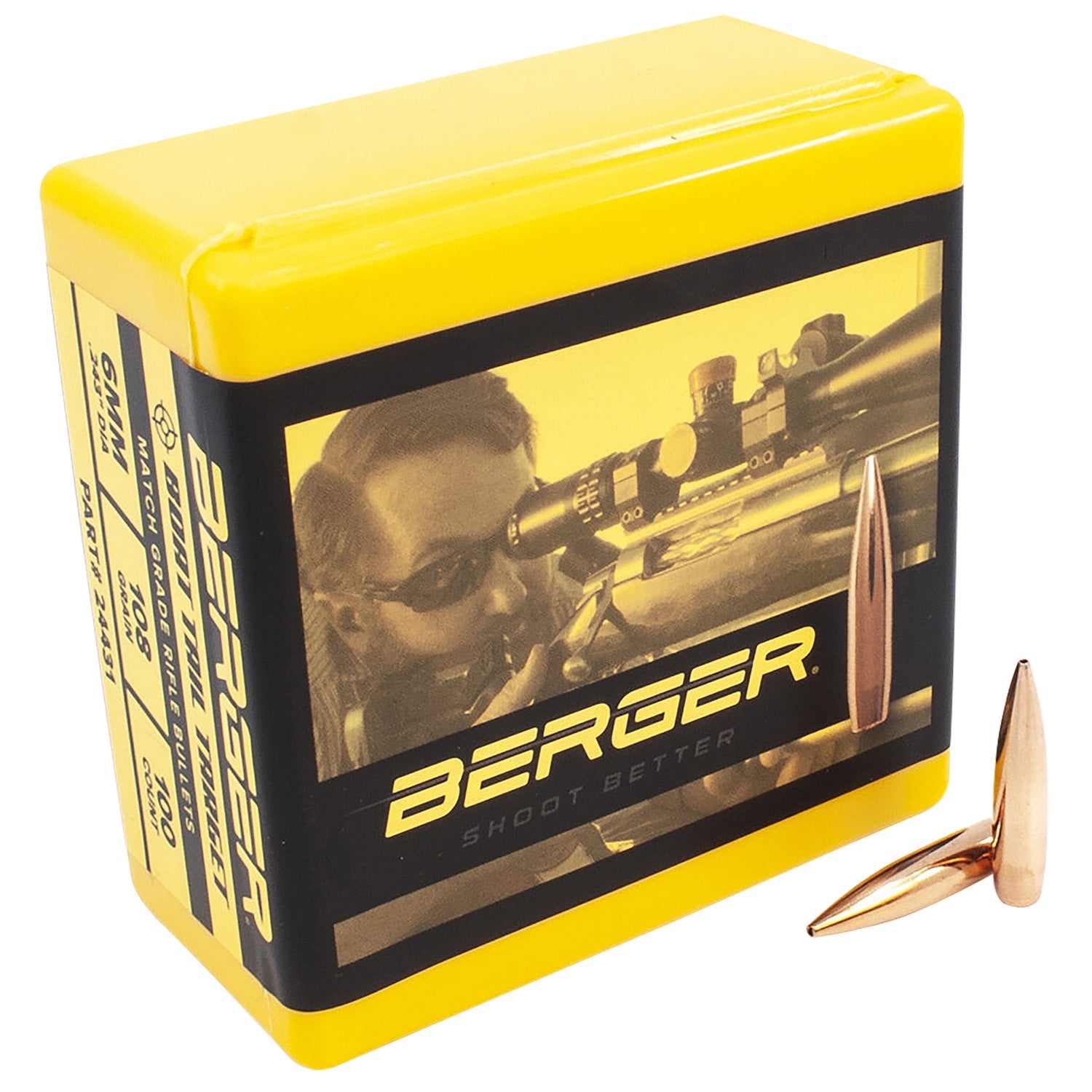 Berger 6mm 108 Grain Boat Tail Target Match Grade Bullets 100/Box
