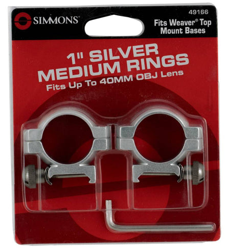 Simmons Weaver Ring Set 1-Inch Diameter Medium Silver