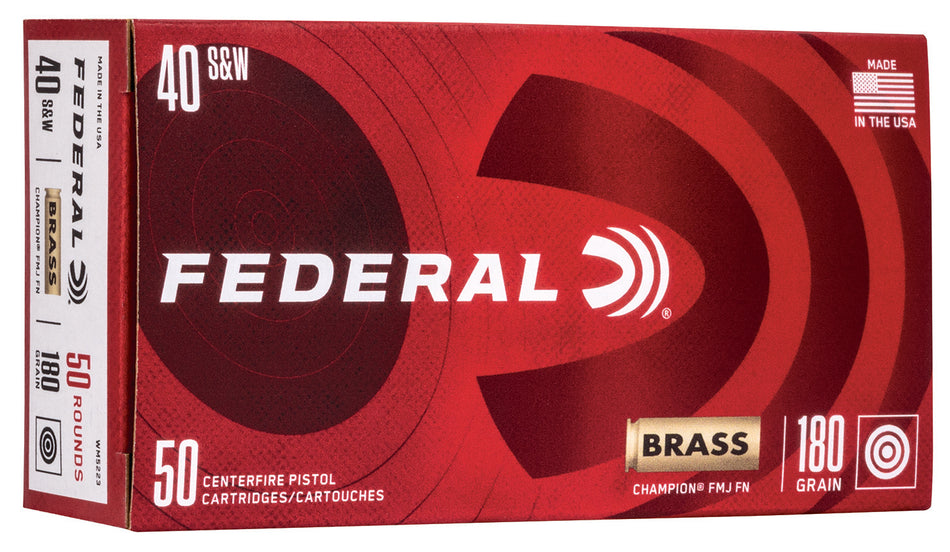 Federal WM5223 Champion Training Full Metal Jacket FMJ 180 Grain .40 S&W
