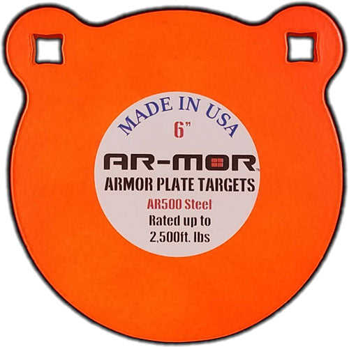 AR-MOR 6" AR500 Steel Shooting Gong 3/8" Thick Orange Round