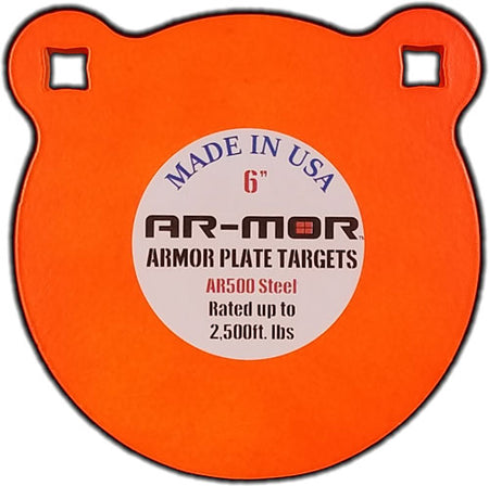 AR-MOR 6" AR500 Steel Shooting Gong 1/2" Thick Orange Round