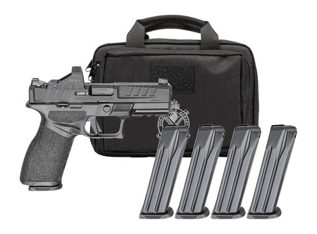 Springfield Armory EC9409BFCCAPAC Echelon 40F.C Gear Pac *CA Compliant 9mm Luger 10+1 4" Black Melonite Barrel, Steel Optic Ready/Serrated Slide, Black Polymer Frame w/Picatinny Rail, Ambidextrous