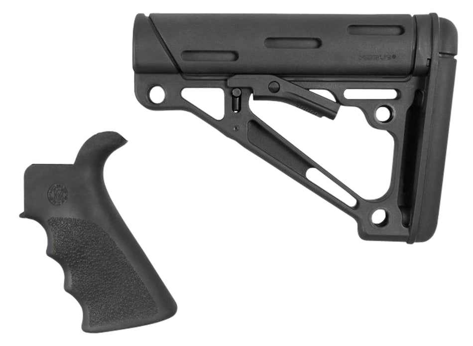 Hogue OverMolded Combo Kit Collapsible Buttstock & Beavertail Grip Black for AR-15/M16 Mil-Spec Tube