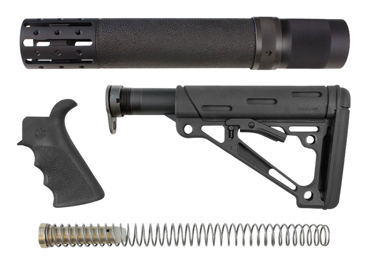 Hogue OverMolded Stock Kit Black Synthetic for AR-15 & M16 – Rifle Length Forend & Finger Groove Grip