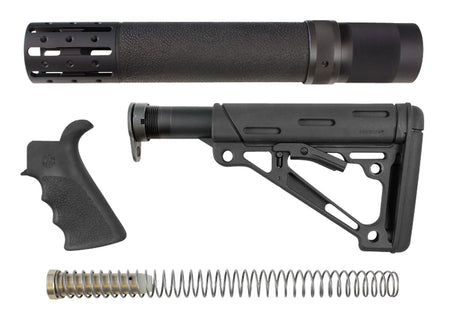 Hogue OverMolded Stock Kit Black Synthetic for AR-15 & M16 – Rifle Length Forend & Finger Groove Grip