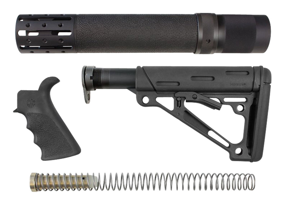 Hogue OverMolded Stock Kit Black Synthetic for AR-15 & M16 – Rifle Length Forend & Finger Groove Grip