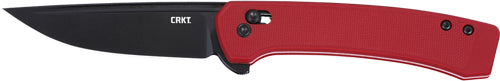 CRKT Q COMPACT 3.05" PLAIN EDGE RED CROSSBAR LOCK