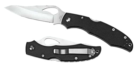 Spyderco BY03PSBK2 Byrd Cara Cara 2 Lightweight 3.75" Folding Drop Point Part Serrated 8Cr13MoV SS Blade Black Textured FRN Handle with Pocket Clip