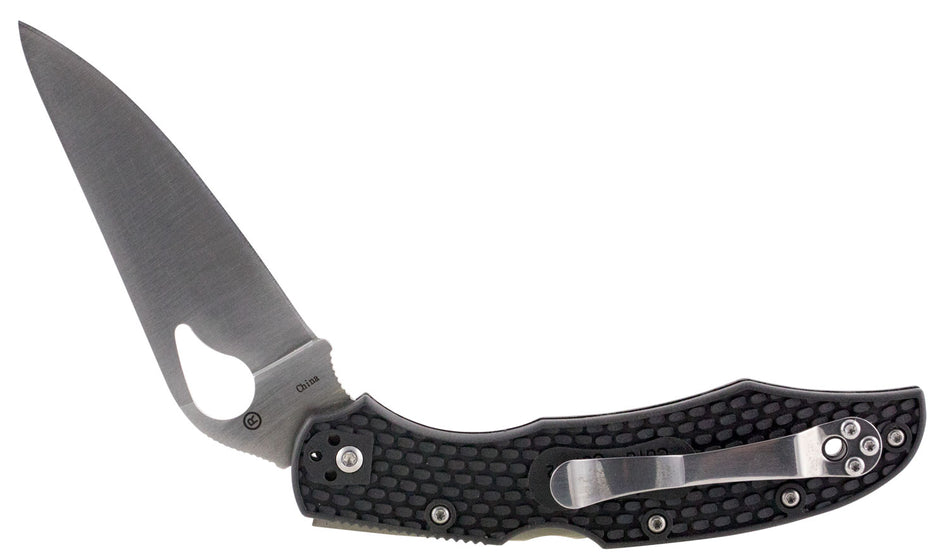Spyderco BY03PBK2 Byrd Cara Cara 2 Lightweight 3.75" Folding Drop Point Plain 8Cr13MoV SS Blade Black Textured FRN Handle with Pocket Clip