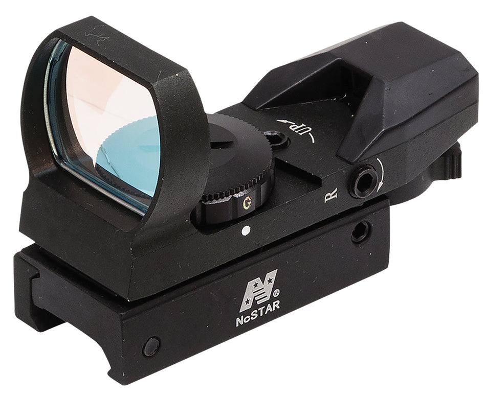 NcStar D4RGB Red Green Four Reticle Reflex Optic Black Anodized 1x 3 MOA Multi-Reticle