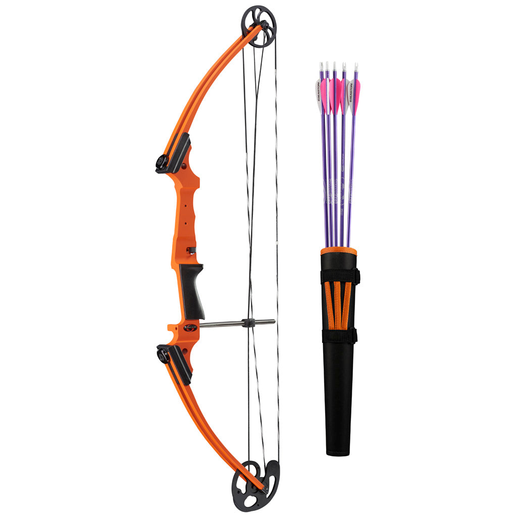 Genesis Bow Archery Set Orange Right Hand with Quiver and Arrows
