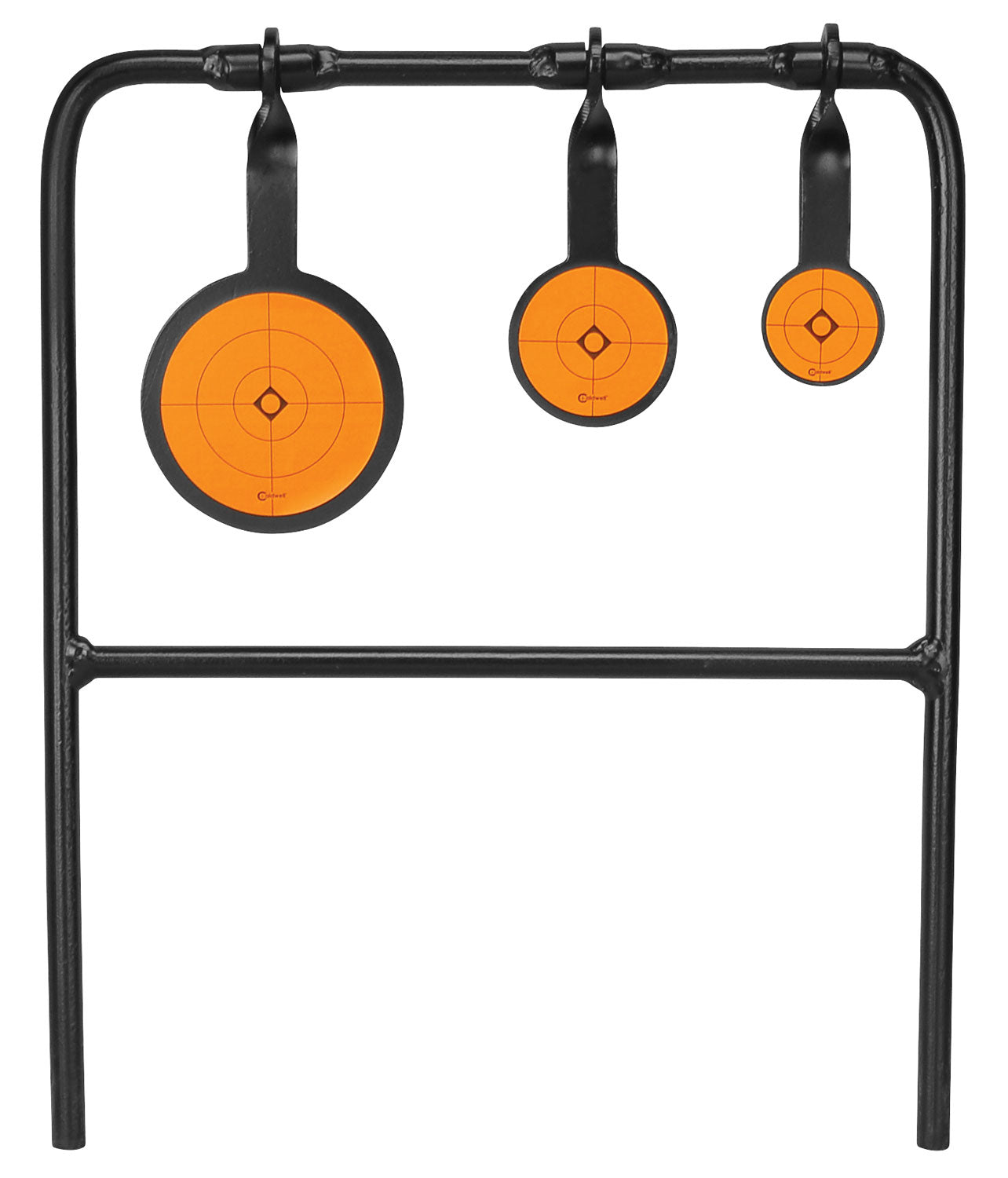 Caldwell 147072 Plink n Swing Triple Spin Rimfire Pistol/Rifle Steel Target Black/Orange 1.75"/2.5"/3.5"