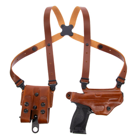 Galco MC228 Miami Classic Shoulder Holster System, Tan Leather, Fits Glock 20/21/30, Up To 56" Chest, Right Hand