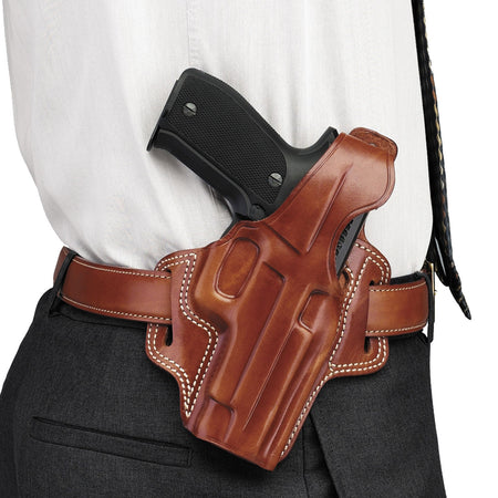 Galco Fletch OWB High Ride Holster Tan Leather S&W K Frame Ruger Security-Six Right Hand