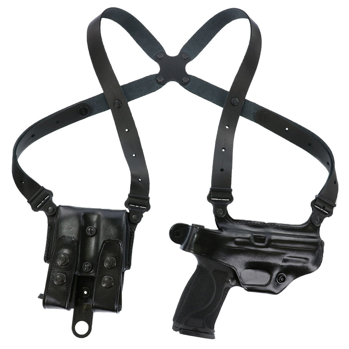 Galco MC212B Miami Classic Shoulder Holster System Black Leather Fits 1911 3.50" Barrel Right Hand