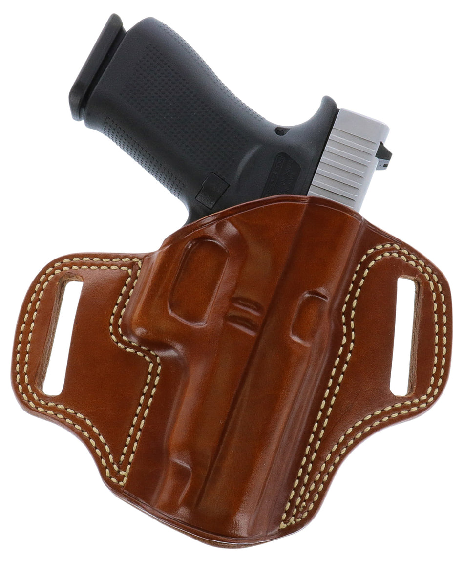 Galco CM226 Combat Master OWB Tan Leather Belt Slide Holster for Glock 19/23 Gen2-5 / CZ P-10C Right Hand
