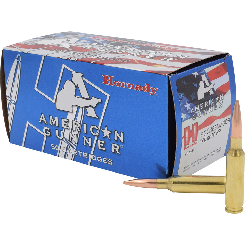 Hornady 81482 American Gunner BTHP Hollow Point Boat Tail HPBT 140 Grain 6.5mm Creedmoor