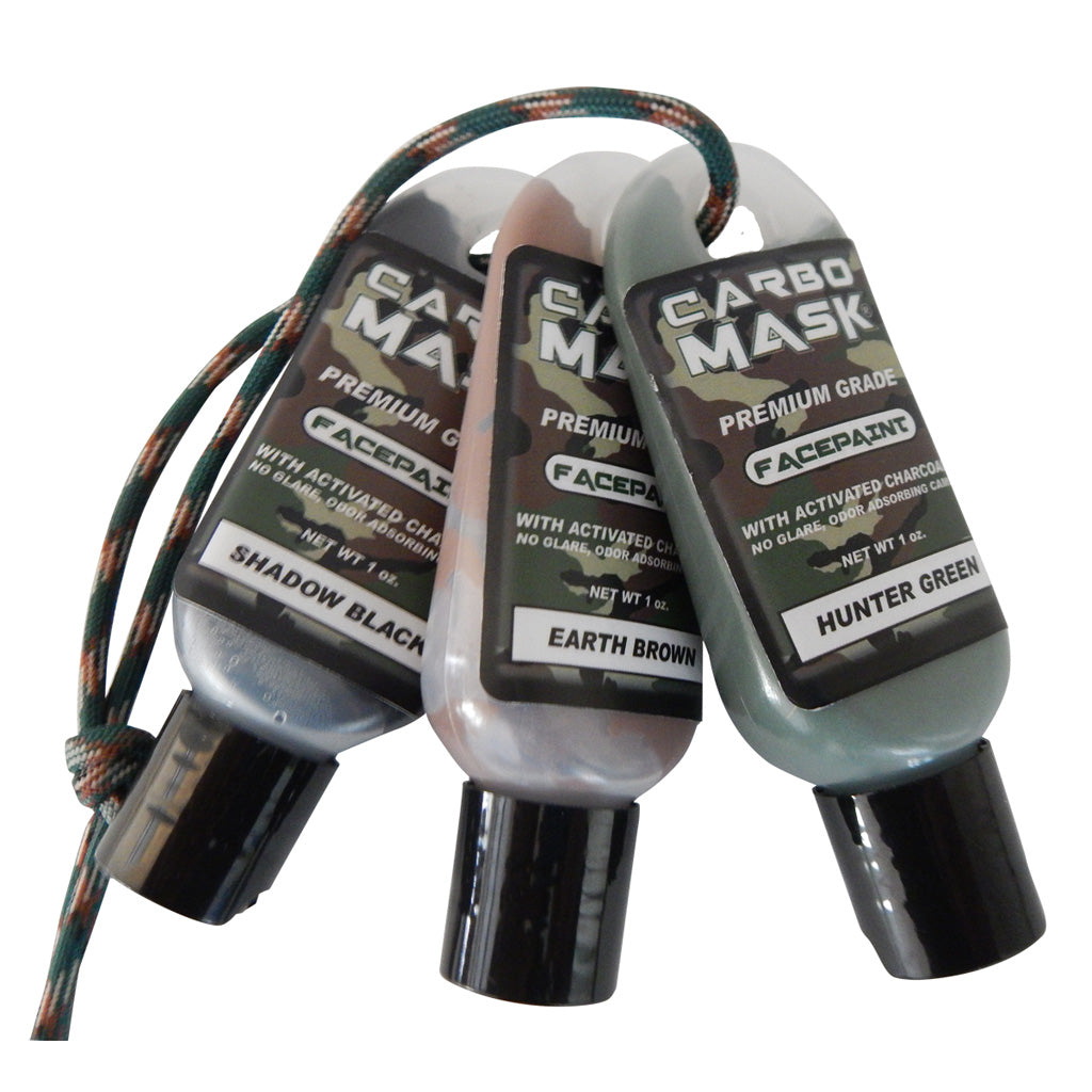 Carbo Mask Hunting Facepaint Black/Green/Brown 1 oz. 3-Pack