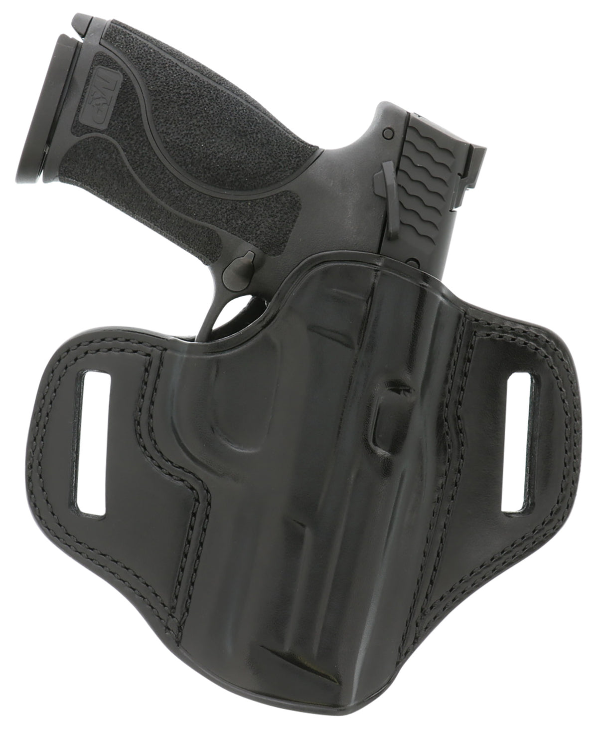 Galco CM226B Combat Master OWB Black Leather Belt Slide Holster for Glock 19/32/36/45 / CZ P-10C Right Hand