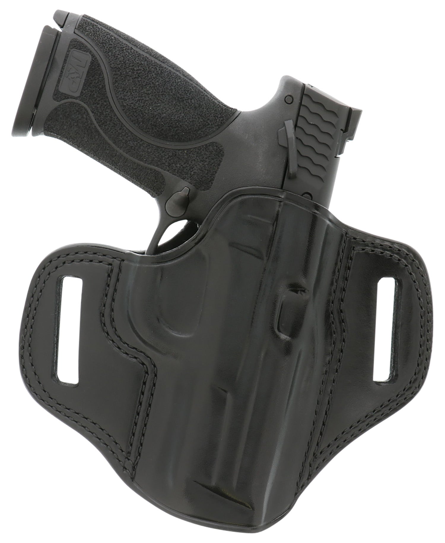Galco CM226B Combat Master OWB Black Leather Belt Slide Holster for Glock 19/32/36/45 / CZ P-10C Right Hand