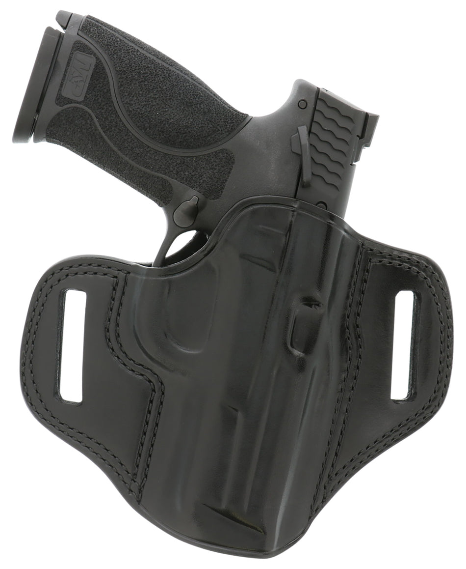 Galco CM226B Combat Master OWB Black Leather Belt Slide Holster for Glock 19/32/36/45 / CZ P-10C Right Hand