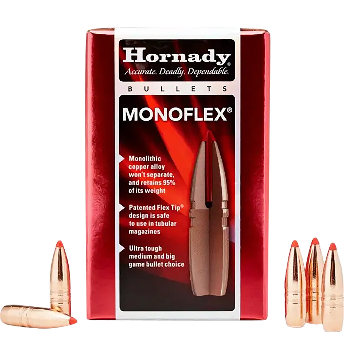 Hornady MonoFlex 45 Caliber .458 250 Grain Solid Expanding Bullet 50-Count