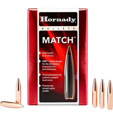 Hornady Match Bullets 30 Cal .308 208 gr HP Boat Tail Box of 100