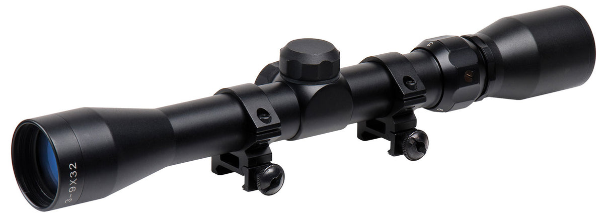 TruGlo Trushot TG-853932B 3-9x32mm Black 1" Tube Duplex Reticle Scope w/3/8" Dovetail Rings