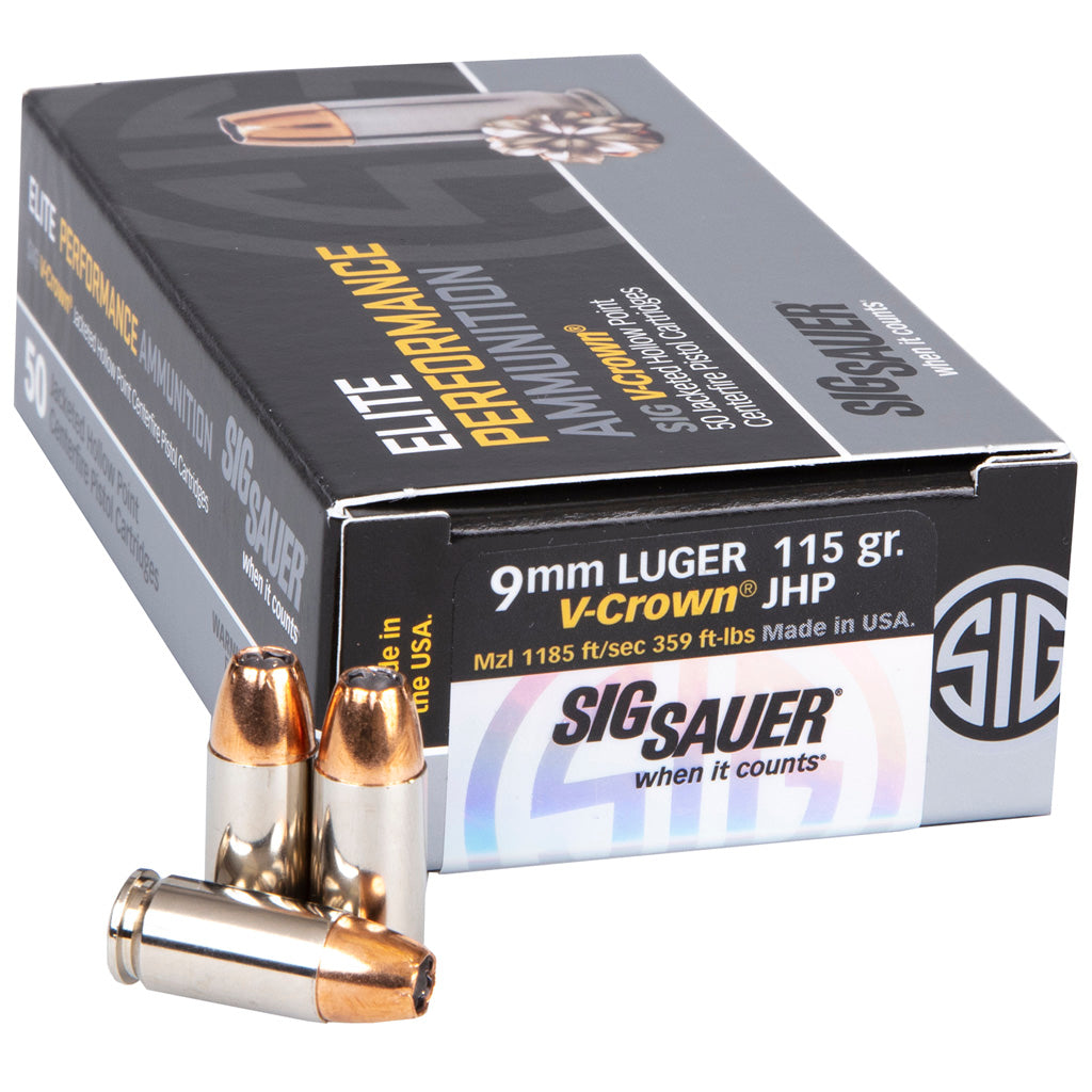 Sig Sauer Elite Performance V-Crown 9mm Luger / Parabellum 115 gr JHP ammo