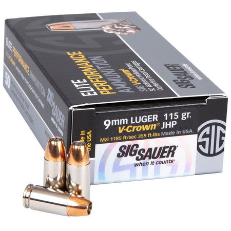 Sig Sauer Elite Performance V-Crown 9mm Luger / Parabellum 115 gr JHP ammo