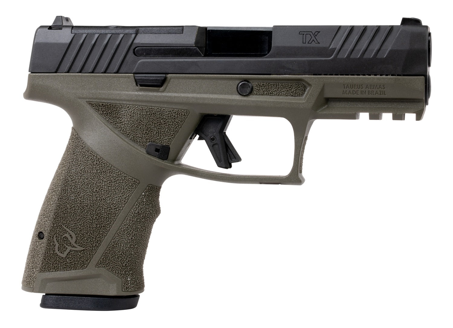 Taurus TX 9 Compact 9mm Luger 15+1 4" Black Barrel, OD Green Alloy Steel Optic Ready/Serrated Slide, Black Stainless Steel Frame w/Picatinny Rail, Interchangeable Backstrap Grip