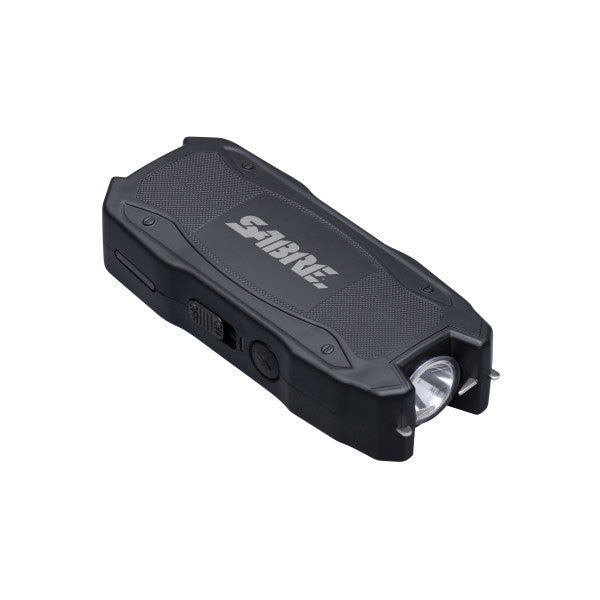 SABRE Stun Gun with Battery Indicator and 120-Lumen Flashlight, 1.5uC, Black