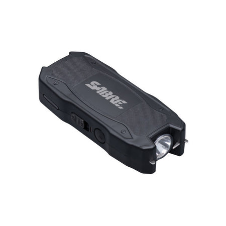 SABRE Stun Gun with Battery Indicator and 120-Lumen Flashlight, 1.5uC, Black