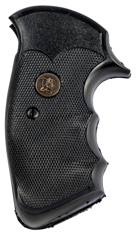 Pachmayr 03265 Gripper Professional Grip Checkered Black Rubber with Finger Grooves S&W K/L Frame Square Butt