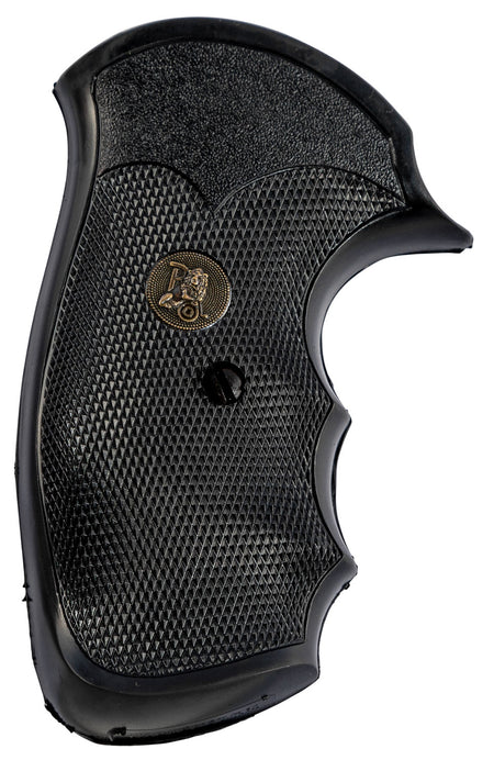 Pachmayr 03249 Gripper Grip Checkered Black Rubber with Finger Grooves for S&W J Frame Round Butt