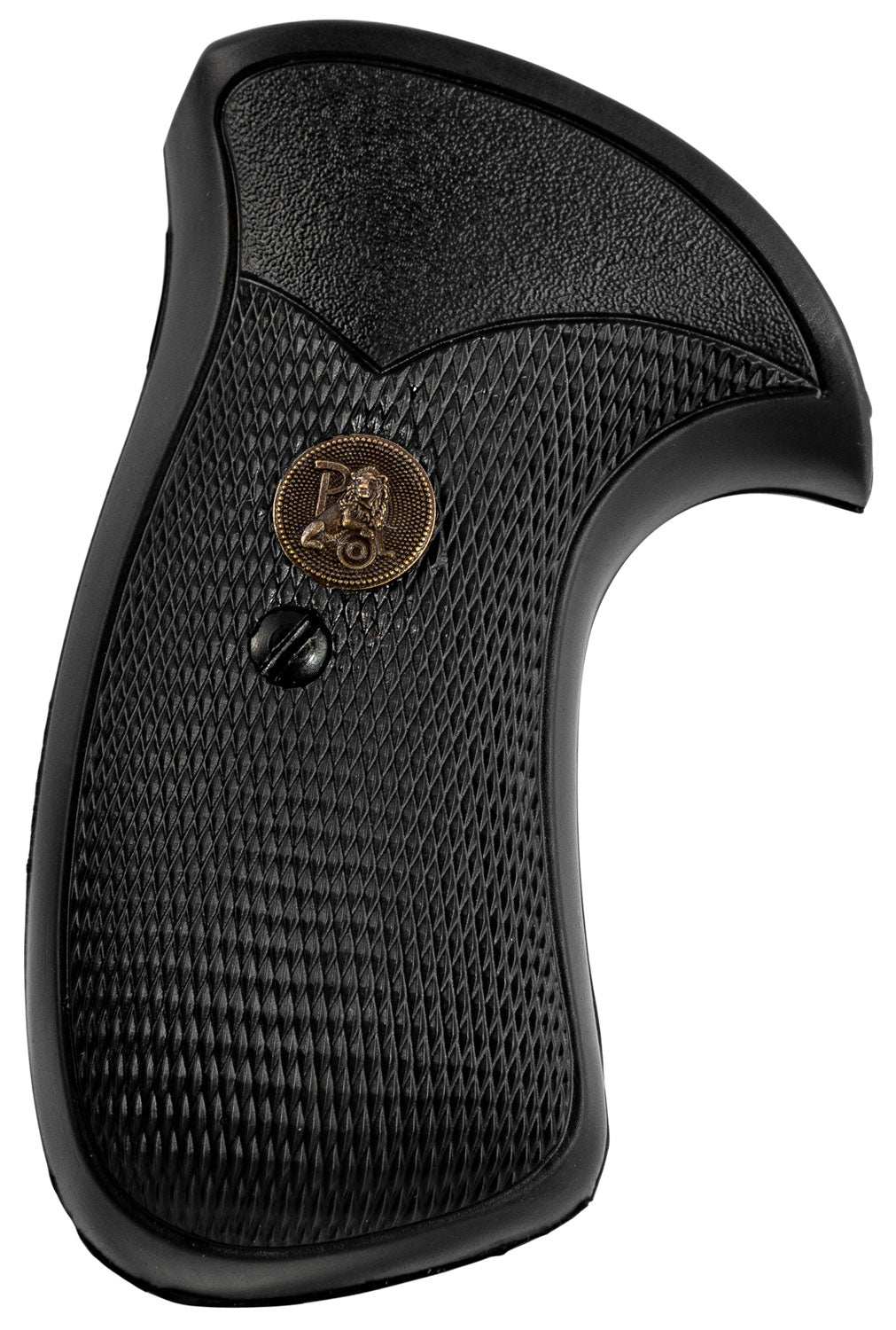 Pachmayr 03270 Compact Grip Checkered Black Rubber for S&W K/L Frame Round Butt Revolver
