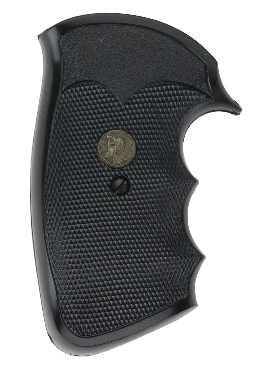 Pachmayr 02528 Gripper Grip Black Rubber Checkered with Finger Grooves for Colt Python and Trooper