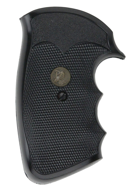 Pachmayr 02528 Gripper Grip Black Rubber Checkered with Finger Grooves for Colt Python and Trooper