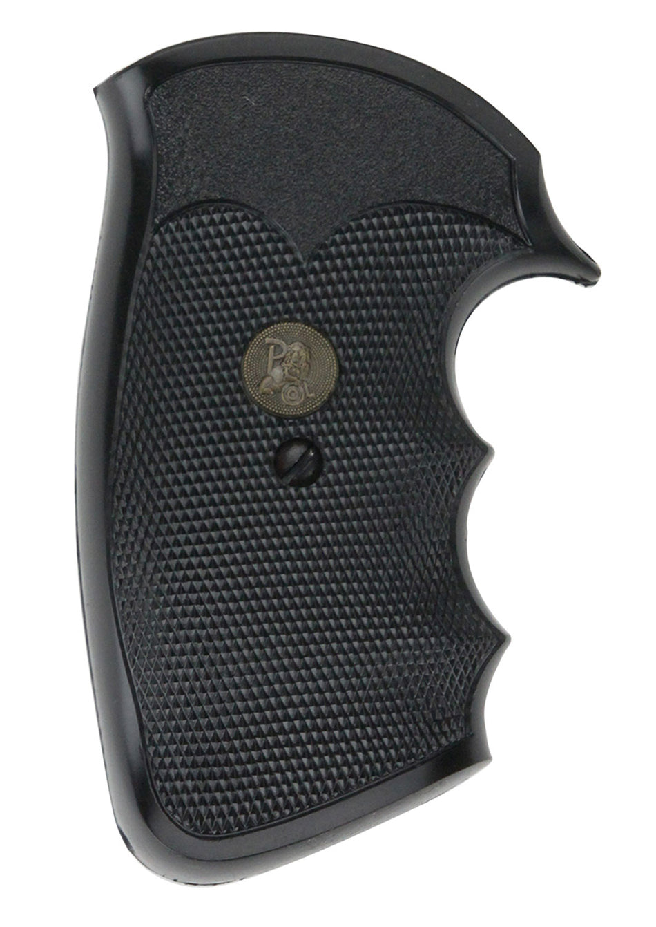 Pachmayr 02528 Gripper Grip Black Rubber Checkered with Finger Grooves for Colt Python and Trooper