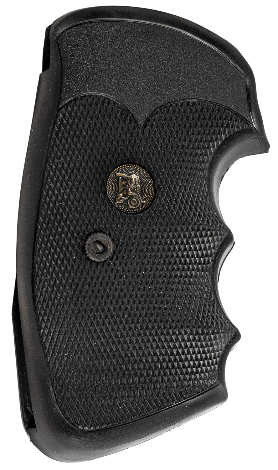 Pachmayr 02529 Gripper Professional Grip Checkered Black Rubber with Finger Grooves for Colt Python and Trooper